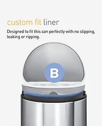 Simplehuman Code B 150pk Custom Fit Liners with 5 Quick Dispense Packs, 6L Bathroom Trash Bag Liners