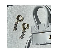 Joey Baby 18K Gold Plated Freshwater Pearl with Black Japanese Beads - Victoria Earrings For Women