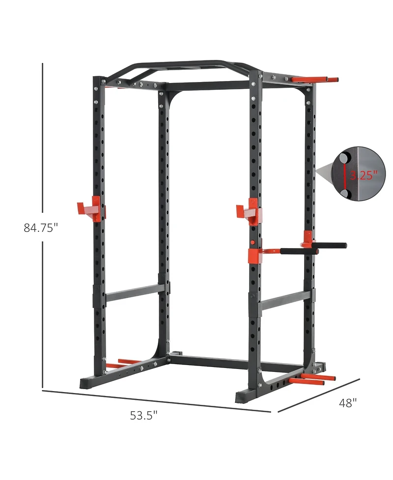 Soozier Adjustable Power Tower Dip Station Pull Up Bar Squat Rack