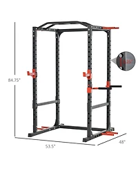 Soozier Adjustable Power Tower Dip Station Pull Up Bar Squat Rack