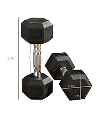 Soozier Hex Rubber Dumbbell Set with Ergonomic Handles