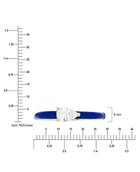 Cubic Zirconia & Enamel Ring 14k Gold-Plated Sterling Silver