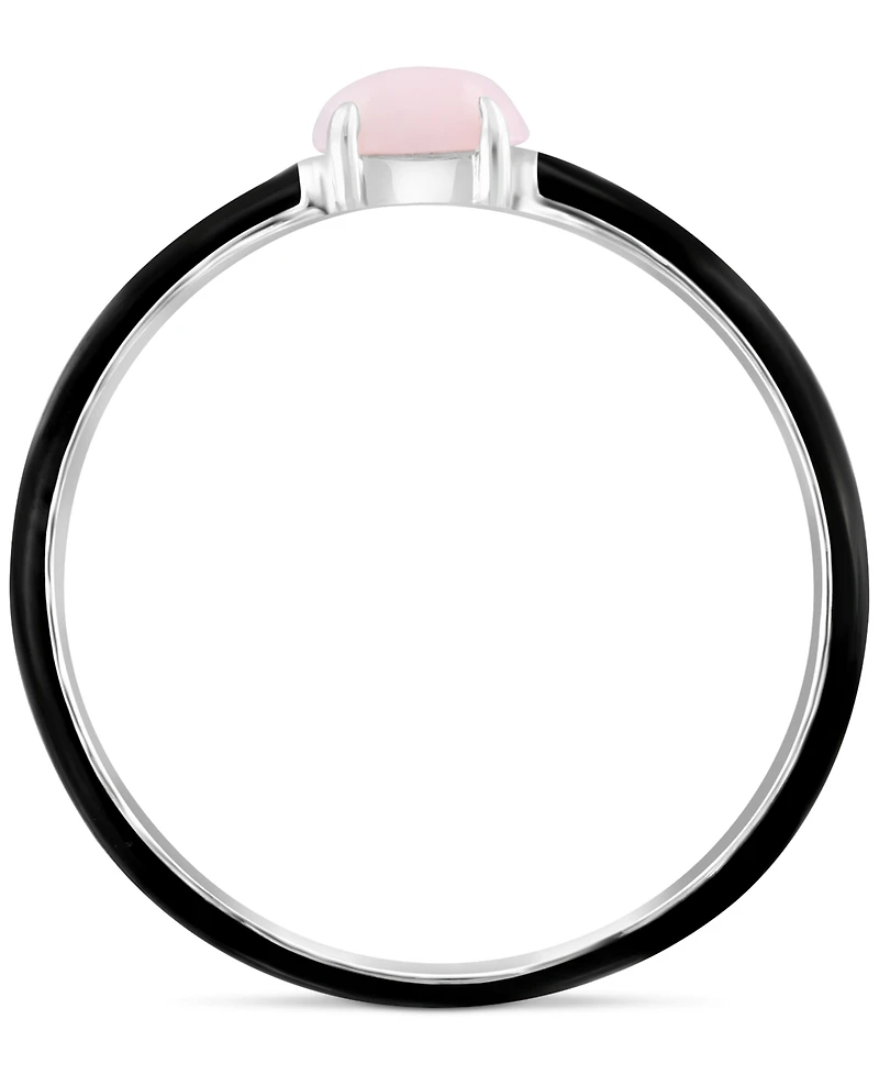 Effy Pink Opal (1/6 ct. t.w.) & Enamel Ring in Sterling Silver (Also available in Amethyst, Garnet, Citrine and Blue Topaz)