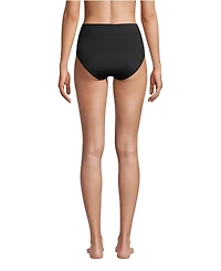 Lands' End Petite Tummy Control High Waisted Bikini Swim Bottoms