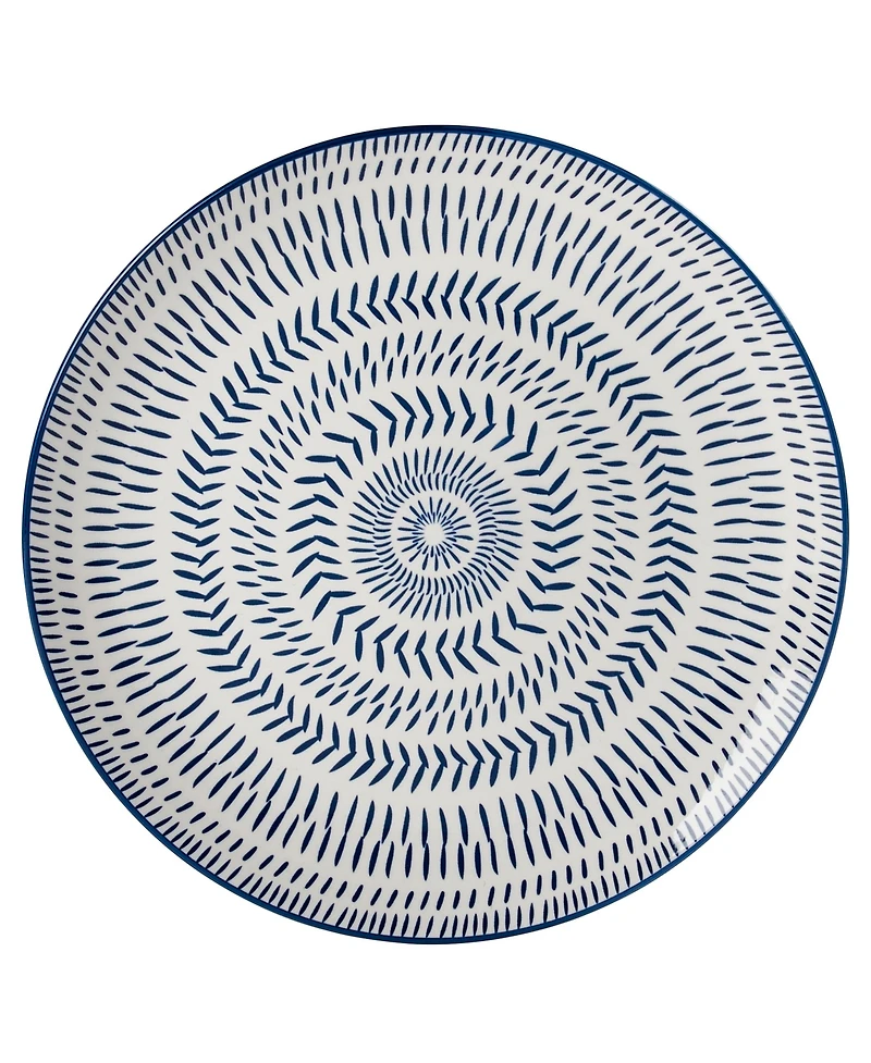 Tabletops Gallery Navy Pad Print 12 Pc. Dinnerware Set, Service for 4