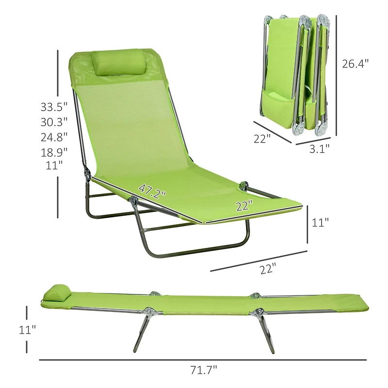 Outsunny 2-Piece Folding Chaise Lounge, Reclining Pool Chairs