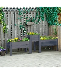 Outsunny Raised Garden Bed Set of 3 for Backyard,