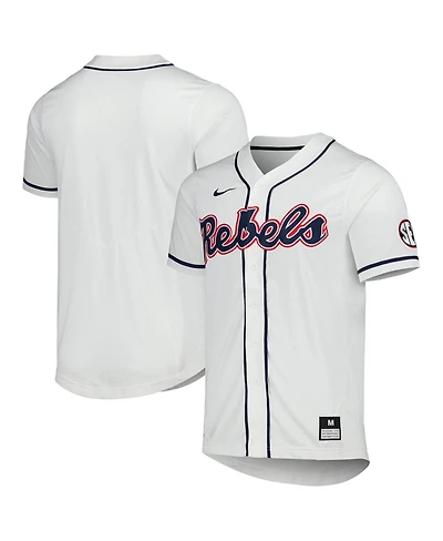 Nike Men's Red Ole Miss Rebels Full-Button Replica Baseball Jersey