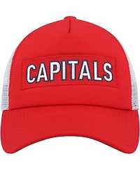 Men's adidas Red, White Washington Capitals Team Plate Trucker Snapback Hat
