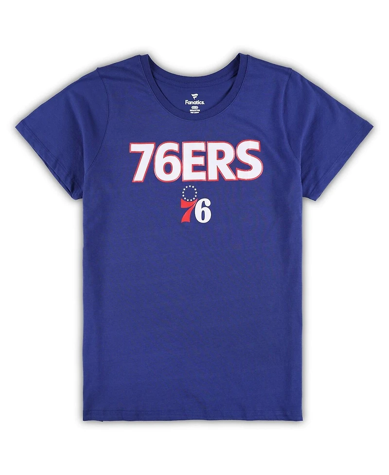 Women's Fanatics Royal, Heather Gray Philadelphia 76ers Plus T-shirt and Shorts Combo Set