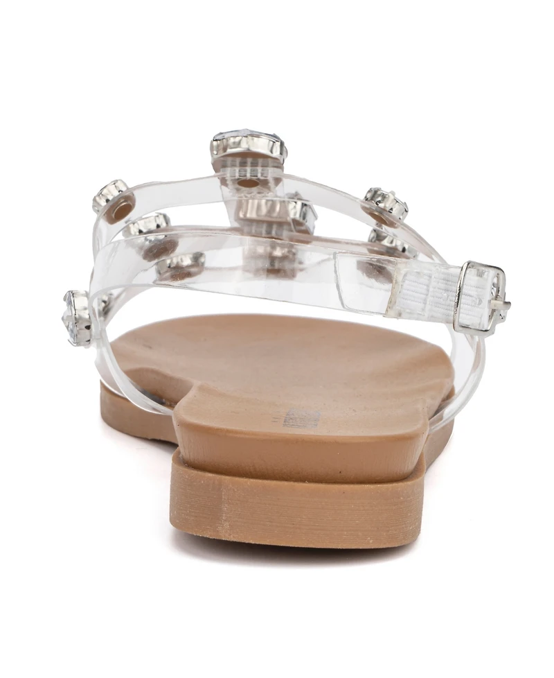 Olivia Miller Women's Crystal Clear Sandals