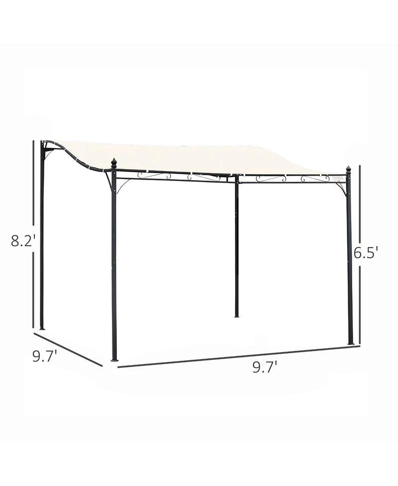 Outsunny 10' x 10' Steel Outdoor Pergola Gazebo Patio Canopy with Durable & Spacious Weather-Resistant Design, White