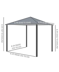 Outsunny Patio Gazebo 10' x 10' Outdoor Soft Top Canopy Tent with Zippered Mesh Sidewalls, Privacy Curtains, Netting Black