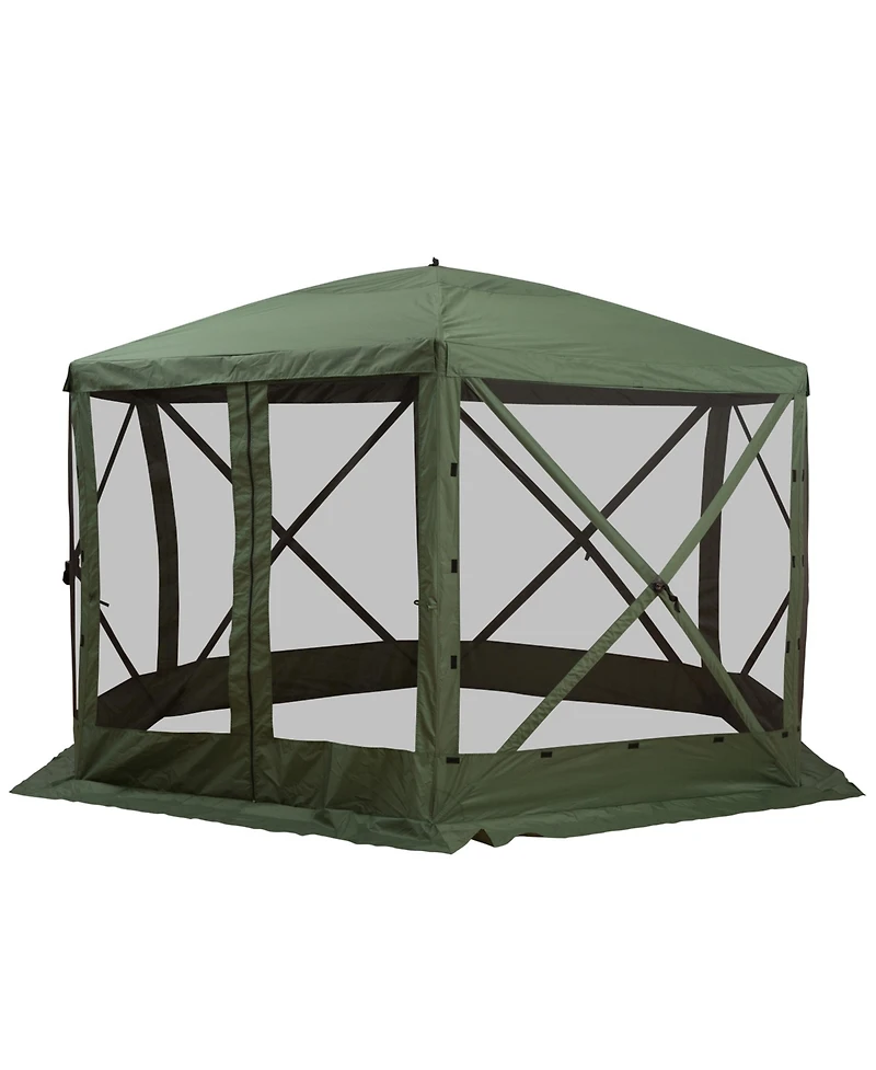 Hexagon Pop Up Party Tent Gazebo w/ Netting, 12' x 12