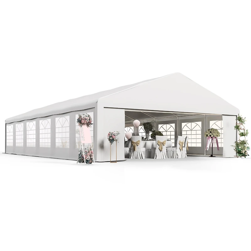 Outsunny 23' x 39' Heavy-duty Large Wedding Tent with Sidewalls,