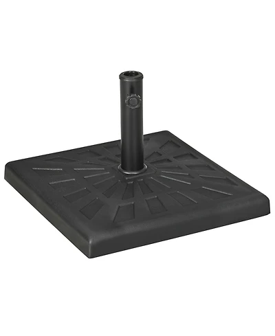 Outsunny 42lbs Resin Patio Umbrella Base, 20" Square Outdoor Umbrella Stand Holder for Parasol Poles 1.26", 1.5", and 1.9" Dia