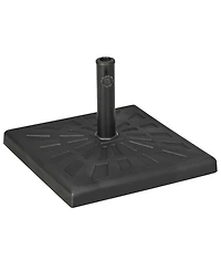 Outsunny 42lbs Resin Patio Umbrella Base, 20" Square Outdoor Umbrella Stand Holder for Parasol Poles 1.26", 1.5", and 1.9" Dia
