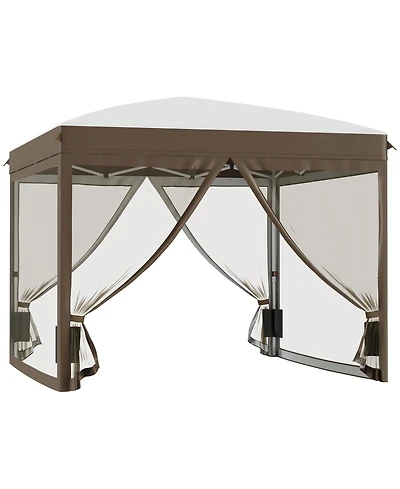 Outsunny Pop Up Canopy Tent with Netting and Bags, 10' x 10