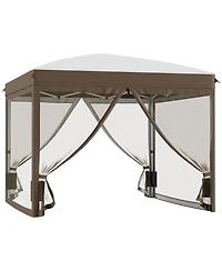 Outsunny Pop Up Canopy Tent with Netting and Bags, 10' x 10