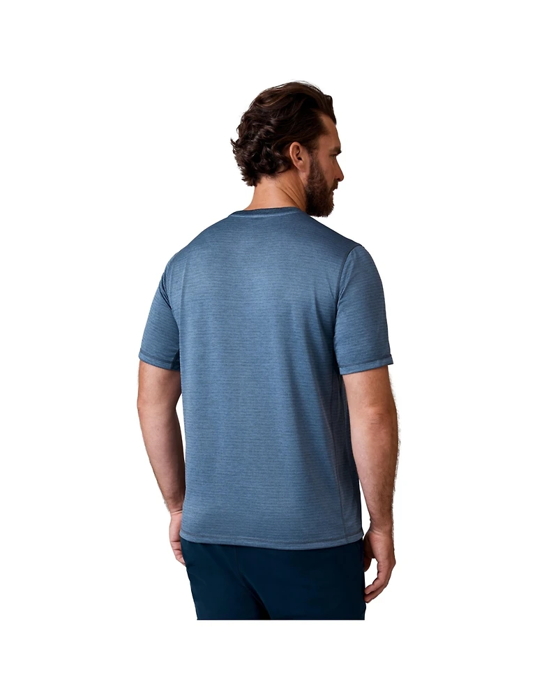 Free Country Men's Tech Jacquard Short Sleeve Crew Neck T-Shirt
