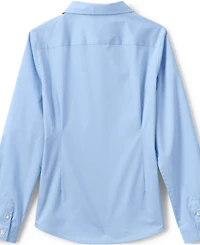 Lands' End Big Girls School Uniform No Gape Long Sleeve Stretch Shirt
