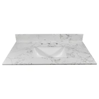 Streamdale Furniture 31 Inch Bathroom Vanity Top Stone Carrara New Style Tops With Rectangle Undermount