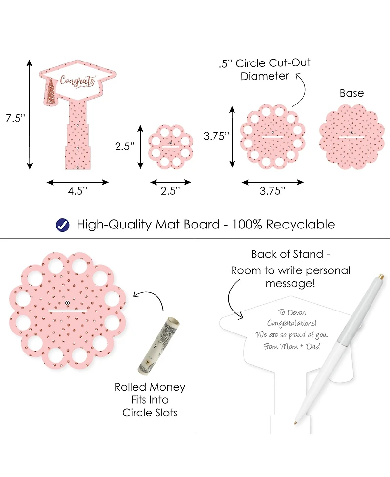 Rose Gold Grad Diy Graduation Party Money Holder Gift Cash Cake