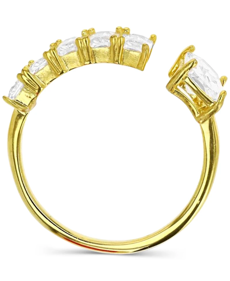 Cubic Zirconia Multi Stone Small and Large Cuff Ring