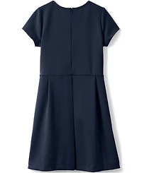 Lands' End School Uniform Girls Short Sleeve Ponte Dress Top of Knee