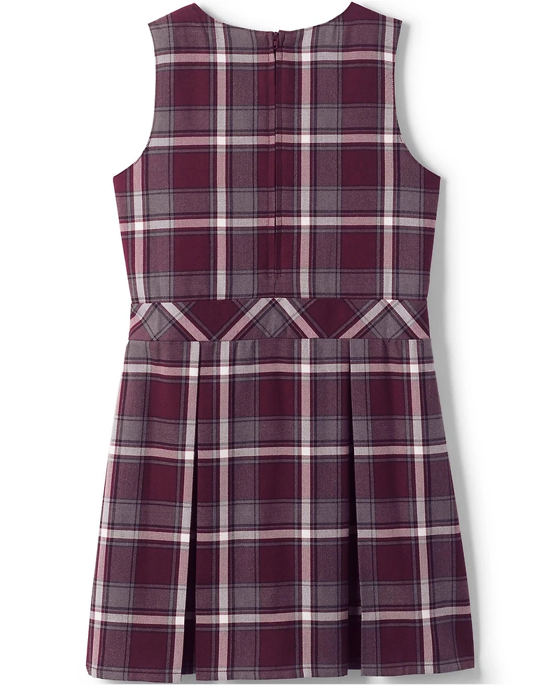 Lands' End School Uniform Girls Plaid Jumper Top of Knee