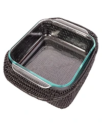 Artifacts Trading Company Rattan Square Baker Basket with Pyrex