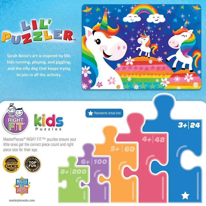 Masterpieces Lil Puzzler - Rainbow Unicorns 24 Piece Jigsaw Puzzle