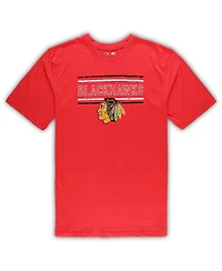 Men's Red Chicago Blackhawks Big and Tall T-shirt Pajama Pants Sleep Set