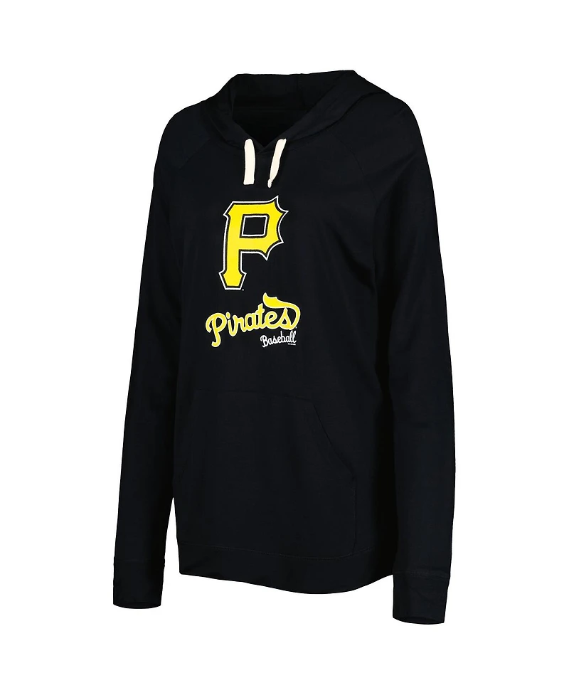 Women's Touch Black Pittsburgh Pirates Pre-Game Raglan Pullover Hoodie