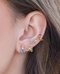 Girls Crew Crystal Multi-Color Disney Princess Cinderella Stud Earring Set