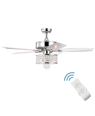 50'' Electric Crystal Ceiling Fan W/Light Adjustable Speed