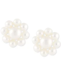 Cultured Freshwater Pearl (2-3/4 - 4-1/2mm) Flower Stud Earrings in 14K Gold