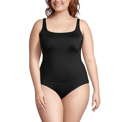 Lands' End Plus Square Neck Underwire Tankini Swimsuit Top Adjustable Straps