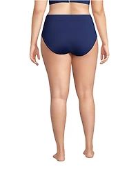 Lands' End Plus Tummy Control High Waisted Bikini Swim Bottoms