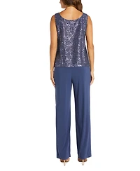 R & M Richards 3-Pc. Sequined Lace Pantsuit Jacket
