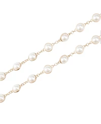 Sam Edelman Women's Imitated Pearl Embellished Gold-Tone Chain Dress Belt
