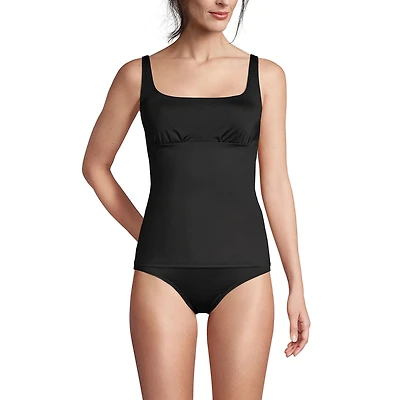 Lands' End Women's D-Cup Square Neck Underwire Tankini Swimsuit Top Adjustable Straps