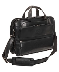 Mancini Men's Buffalo Triple Compartment Briefcase for 15.6" Laptop and Tablet