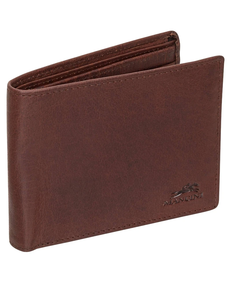 Mancini Men's Buffalo Rfid Secure Billfold Wallet