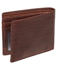 Mancini Men's Buffalo Rfid Secure Center Wing Billfold Wallet