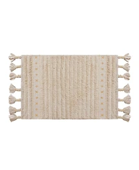 Lucky Brand Overtufted Cotton Fringe Bath Rug, 17" x 32"