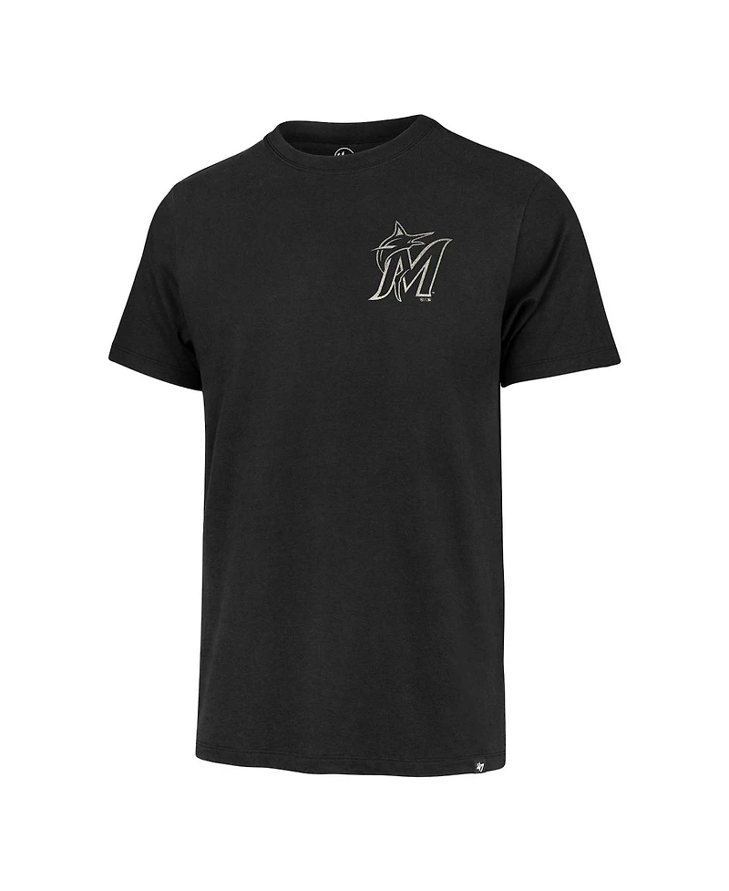 Men's '47 Brand Black Miami Marlins Turn Back Franklin T-shirt