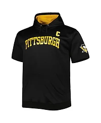 Men's Fanatics Sidney Crosby Black Pittsburgh Penguins Big and Tall Captain Patch Name and Number Pullover Hoodie