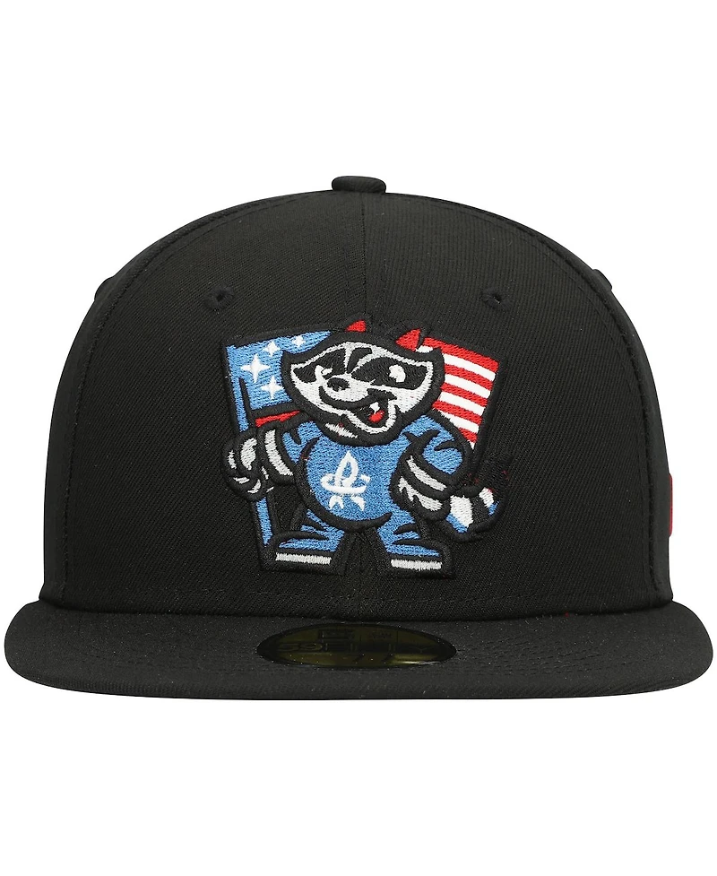 Men's New Era Black Rocket City Trash Pandas Authentic Collection Team Alternate 59FIFTY Fitted Hat