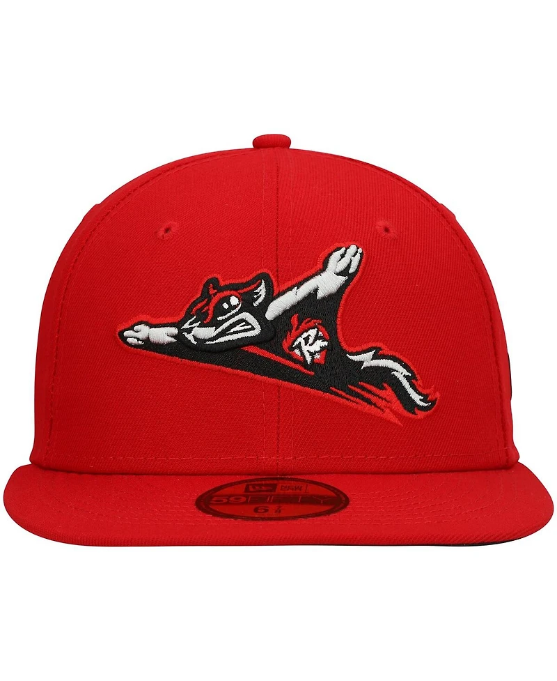 Men's New Era Red Richmond Flying Squirrels Authentic Collection Road 59FIFTY Fitted Hat